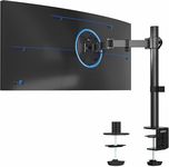 VIVO Single Monitor Arm Desk Mount, Holds Screens up to 32 inch Regular and 38 inch Ultrawide, Fully Adjustable Stand with C-Clamp and Grommet Base, VESA 75x75mm or 100x100mm, Black, STAND-V001