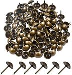 Dokpav 100 Pcs Vintage Upholstery Tacks, Brass Thumb Tacks Antique Bronze Stud Tacks Drawing Pins Map Tacks Furniture Nails Pins for Wood Sofa Armchairs Desk Jewelry Box Bed Board Shoe Door Decor