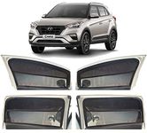 Autofact Side Window Magnetic Sunshades Compatible with Hyundai Creta (2015 to 2020), Special Z Black mesh to Block Sun Glare and UV rays