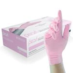 Unigloves Pink Pearl Nitrile Examination Gloves - Multipurpose, Powder Free and Latex Free Disposable Gloves - Box of 100 Gloves, Pink, Extra Small (GP0051)