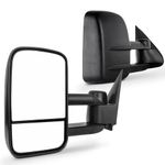 Pair Set For 88-98 Chevy/GMC C/K 1500 88-00 C/K 2500/3500 92-99 C/K 1500/2500 Suburban/Tahoe/Yukon 2000 Tahoe/Yukon for V8 5.7L Towing Mirrors Manual Side Mirror Truck