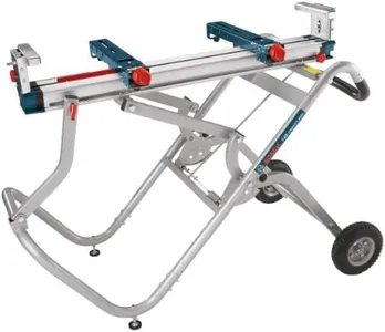 BOSCH T4B Portable Gravity-Rise Miter Saw Stand with Wheels, 18' Material Capacity