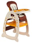 GALACTICA New 3in1 Baby High Chair | Compact Infant Feeding Seat Also Chair & Table for Toddler High Seat for Infant Baby Food Tray – Beige