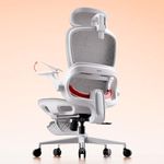 SIHOO B100 Ergonomic Office Chair with Footrest, Mesh Office Chair with Adaptive Dynamic Lumbar Support, Flip-up Armrests Dual-Back Computer Chair for Home Office Gaming,Classic Grey