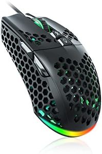 SOLAKAKA RGB Wired Gaming Mouse with Honeycomb Shell,Adjustable 12800 DPI,7 Programmable Buttons,Lightweight Gaming Mice Ergonomic Computer Mouse Gaming for Windows/PC/Mac/Laptop Gamer