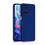 Pikkme Mi Redmi Note 11T 5G / Poco M4 Pro 5G Back Cover Soft Matte Liquid Silicone TPU | Camera Protection | Shockproof Slim Back Case (Blue)