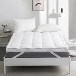 Puredown® Mattress Topper Twin Size, with Goose Feather and Down Alternative Fill, Mattress Pad 100% Cotton Fabric Bed Topper