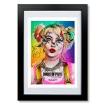 Birds Of Prey Cast Signed A4 Poster Photo Print Framed Autograph Gift 2020 Movie Film Margot Robbie Harley Quinn (BLACK FRAMED & MOUNTED)