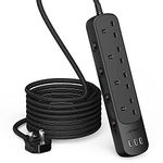 JSVER Extension Lead with Switch,4 Way Desktop Power Strip with 3 USB Ports Wall Mountable with 4 Individual Switches,2m Extension Cord, Black