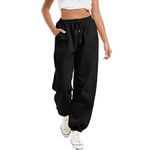 dockstreet Loose Baggy fit Joggers/Loose Yoga Pants/Casual Extra Baggy fit Lower Cotton for women131vVa2-BagyFITJogrBlack 30