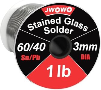 JWOWO 60/40 Solder for Stained Glass, 1/8"(3mm) Dia, 1 lb Spool