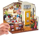 ROBOTIME Miniature House Kit DIY Mini Dollhouse with Furniture Tiny Room Kit with LED Light Hobby Wooden Craft Diorama Gift for Kids & Adults (Cozy Kitchen)