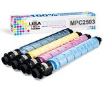 MADE IN USA TONER Compatible Replacement for Ricoh Lanier Savin MP C2003, MP C2503, MP C2004, MP C2504 (Cyan, Magenta, Yellow, Black, 4 Pack)