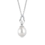 Ornate Jewels 925 Silver Pearl and American Diamond Chain Pendant Necklace Women and Girls | With Certificate of Authenticity & 925 Stamp | Life-time Warranty*