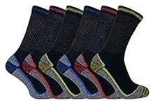 Mens Anti Sweat Moisture Wicking Summer Bamboo Work Socks for Steel Toe Boots (7-12 US, 6 Pack (BWS))