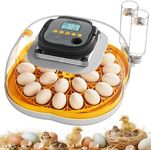 25 Egg Incubators for Hatching Eggs, Spacious Interior with Protective Wall, Top Handle, Automatic Egg Turning, Smart Lockdown Mode, Incubation Day, Auto Water Refill, for Chicken, Quail & Duck Eggs