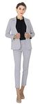 Marycrafts Women's Business Blazer Pant Suit Set for Work 12 Silver