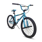 Hiland 24 inch BMX Bike Beginner-Level to Advanced Riders with 2 Pegs Steel Frame Blue