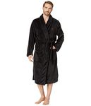 POLO RALPH LAUREN mens Microfiber Plush RobeBathrobe, Black, L-X-L