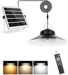 Solar Shed Light Outdoor Indoor 1200LM, Sheersexykiss Solar Pendant Lights with 5 Lighting Modes & Remote Control, 4400mAh Solar Powered Motion Sensor Light for Inside House,Garage,Chicken Coop,Barn