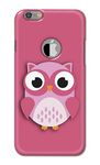 PRINTFIDAA Pink Cute owl Printed Designer Hard Case for Apple iPhone 6 Logo (4.7") / iPhone 6S Logo (4.7") Back Cover -(1X) GOD1007