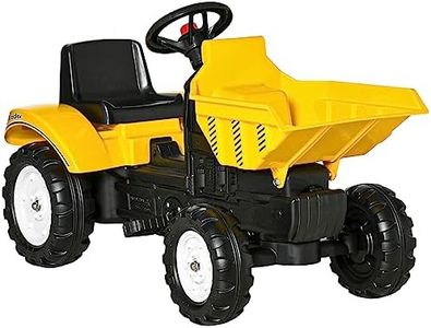 Aosom No Power Kids Ride-On Excavator, Toddler Tractor Pretend Play Construction Toys with Manual Control Bucket, Forward Backward, for 3-6 Years Old - Yellow