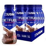 USN Diet Fuel Ultralean Pre-mixed & Ready to Drink Meal Replacement Shake Bottles: 8 x 310ml Chocolate