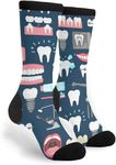 Funny Navy Teeth Socks, over Calf W