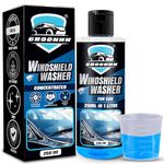 Groommm Windshield Washer Fluid For Car 250ML- (20ML in 1L Water) | Highly Concentrated Car Glass Cleaner Liquid For Streak & Stain-Free Windshield | Car Wiper Liquid For Crystal Clear Windshield