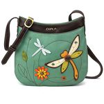 CHALA Crescent Crossbody Women Shoulder Purse with Adjustable Strap, Dragonfly - Teal, One Size