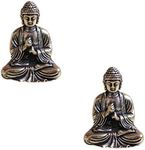 SaiDian 2 Pcs Mini Statue Brass Sakyamuni Buddha Ornaments Creative Home Office Decoration