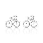 Stud Earring for Women,Bicycle Earring Stud Girl Silver Dangle Earring Small Stainless Steel Earring (Silver Plated)