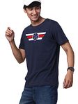 ADRO Captain America Mens Printed T-Shirt for Men (RN23-M-CAP-NB_Navy_XL)