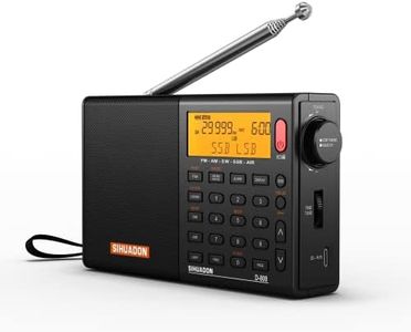 SIHUADON D-808 Portable Digital Radio FM SW MW LW SSB RDS DSP Air Band Radio Alarm Clock Receiver with ATS Mode LCD Display and Stereo Sound for Parents (Black)