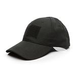 GES Tactical Hat Military Style Mens Army Combat Operators Baseball Cap (Black)(Size: 9.5CM)