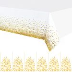 YANGTE 6 Pack Party Tablecloths Disposable Plastic Table Covers 54" x 108" Gold Dot Confetti Rectangular Table cloths for Picnic Weddings Birthday Parties