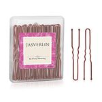 JASVERLIN U Pins Hair Brown Bobby Pins, U shaped hair pins Bun Pins Hairpins for Women Styling Long Large Metal Updo Ballet Dance Bun Accessories 2.4 in