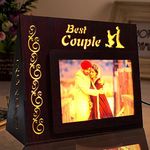 MYGIFTYSHOP Engineered Wood Customized Best Couple Led Photo Table Lamp | Best Anniversary Wedding Couple Gift | For Husband Wife Friends Parents