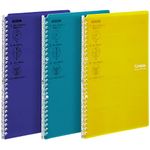 Kokuyo Campus Easy-Carry Slim Binder Smart-Ring B5 26-Ring Set OF 3 (Vivid Yellow, Turquoise & Purple, B5)