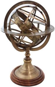 EcWorld Enterprises 7764323 Engraved Brass Tabletop Armillary Nautical Sphere Globe
