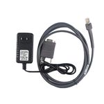 PARTSHE 2M RS232 Serial Cable & 5V 1A AC Adapter Power Supply for Motorola Symbol LS2208 LS4278 LS4208 Barcode Scanner