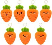 Ausener Weekie Wonders Emotional Carrot Support Plush Bag Charm, Soft Plush, Funny Gifts for Mom Teens Adults Coworkers (7-Pack, Carrot)