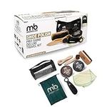 M&B Pro Shine Deluxe Care Kit for Leather Shoes | Contains Black & Brown Shoe Polish, Polishing Cloth, Horsehair Shine Brush, 2 Horsehair Dauber Brushes, Shoehorn, Travel Case, Shoe Bag (22227)