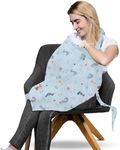 CHILDLIKE BEHAVIOR Breathable Nursing Cover - BreastFeeding Shawl - Nursing Cover up for Breastfeeding - Nursing Organic Cotton Cover for Mom and Baby - Poncho for Babies, Dinosaur Prints