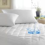 Abstract Quilted Mattress Pad White Fitted Waterproof Cotton Protector Cover (24 x 38 (Mini Crib)) (24 x 38 (Mini Crib))