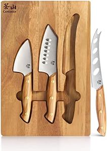 Cangshan 1027327 3-Piece Olive Wood Cheese Knife Set with Acacia Cheese Board