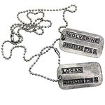 'WOLVERINE' Logan Military Dog Tags - Movie Costume Cosplay Prop - Stainless Steel Chains&Silencers Included