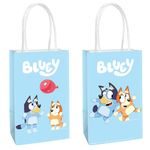 Amscan Bluey Printed Paper Kraft Bags - 8 1/2'H x 5 1/4'W x 3'D | Multicolor | 8 Pcs.