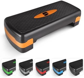 Passi per esercizi – Fitness Stepper per casa e palestra, adatto per aerobica, cardio, pesi, yoga, allenamento in DVD, altezza regolabile a 2 livelli (10,15 cm) – Set di accessori per routine fitness