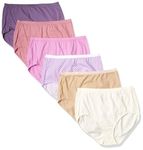 Hanes Womens Just My Size High-Waist Cotton Brief Underwear, High-Rise Brief, 6-Pack (Colors May Vary), Solid/Print Mix, 10